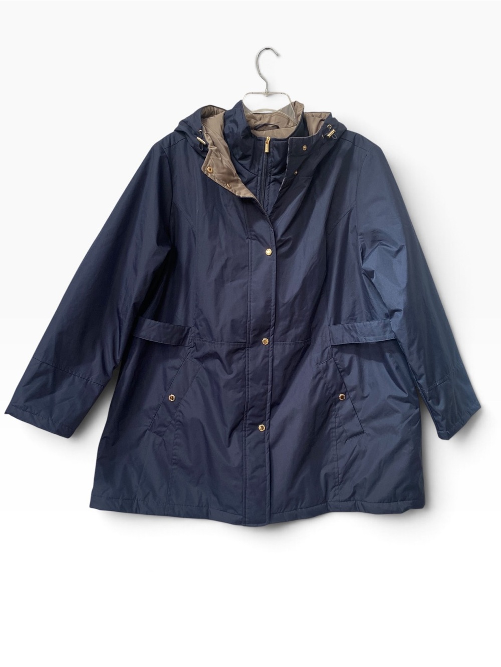 Susan Graver Navy Blue Hooded Winter Coat Jacket size 2X 22 24 22W 24W